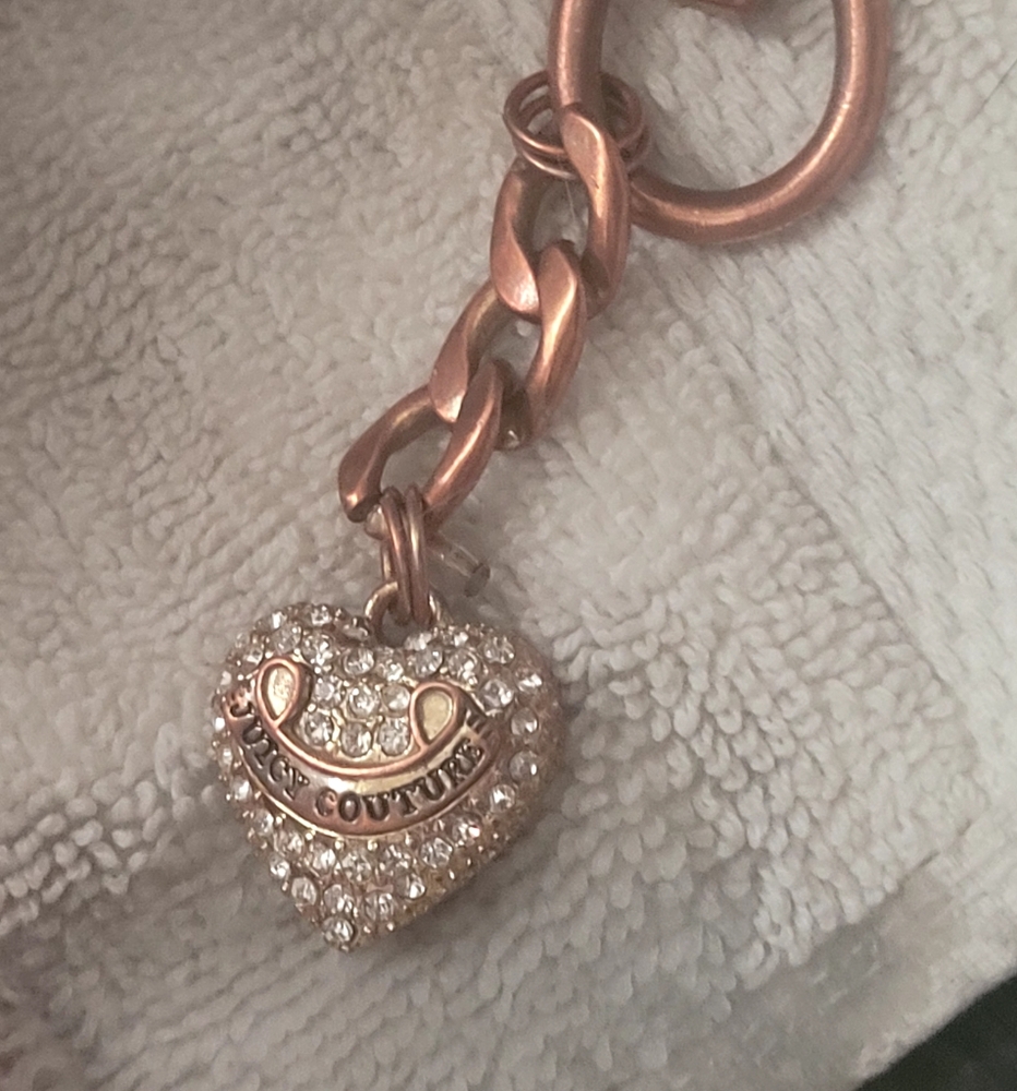 Juicy Couture Charming Rose Gold Heart Keychain